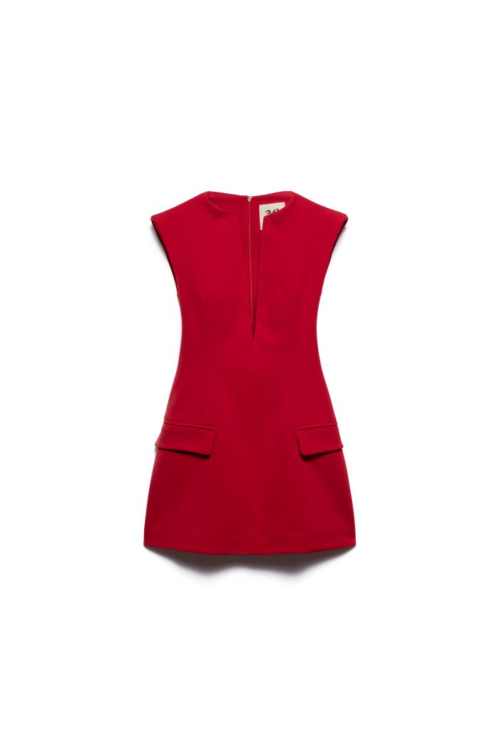 SHOULDERS DRESS SIENNA - Scarlet