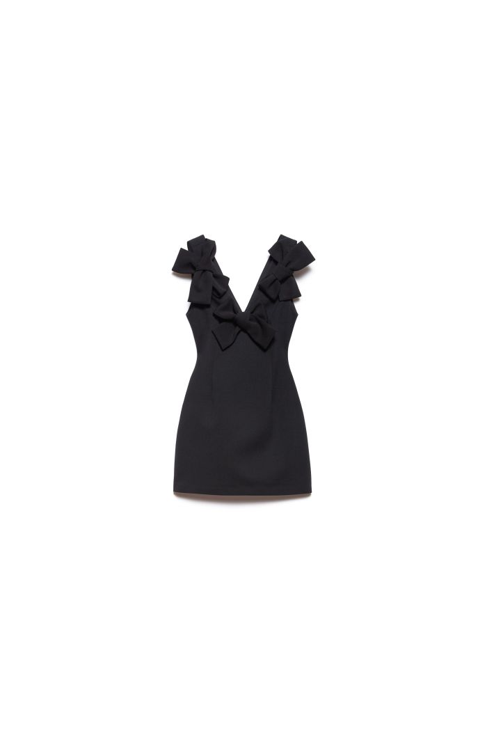 RIBBON DRESS TARA - Black