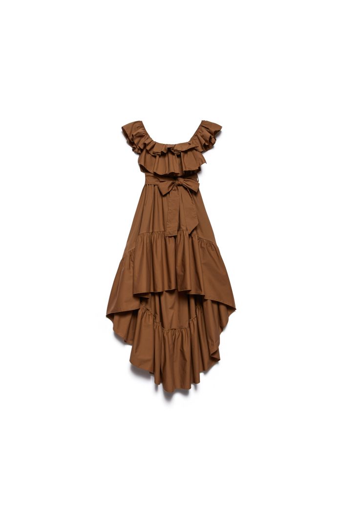 RUFFLE DRESS CORA - Caramel