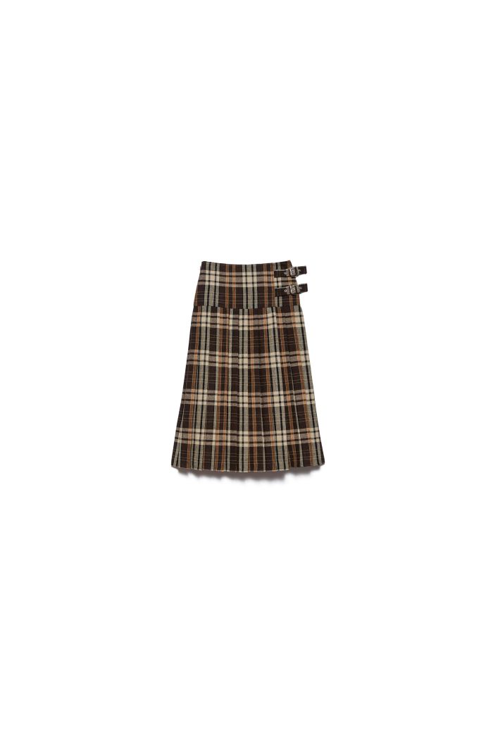 LONG SKIRT GWEN - Moka check