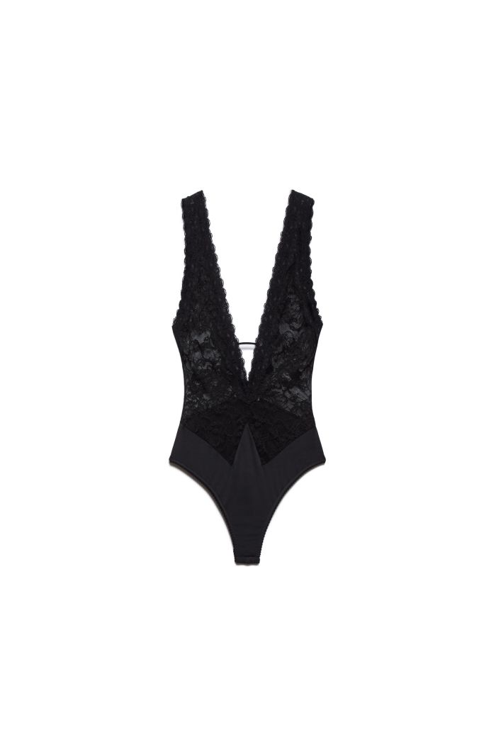 V NECK BODY ODETTE - Black