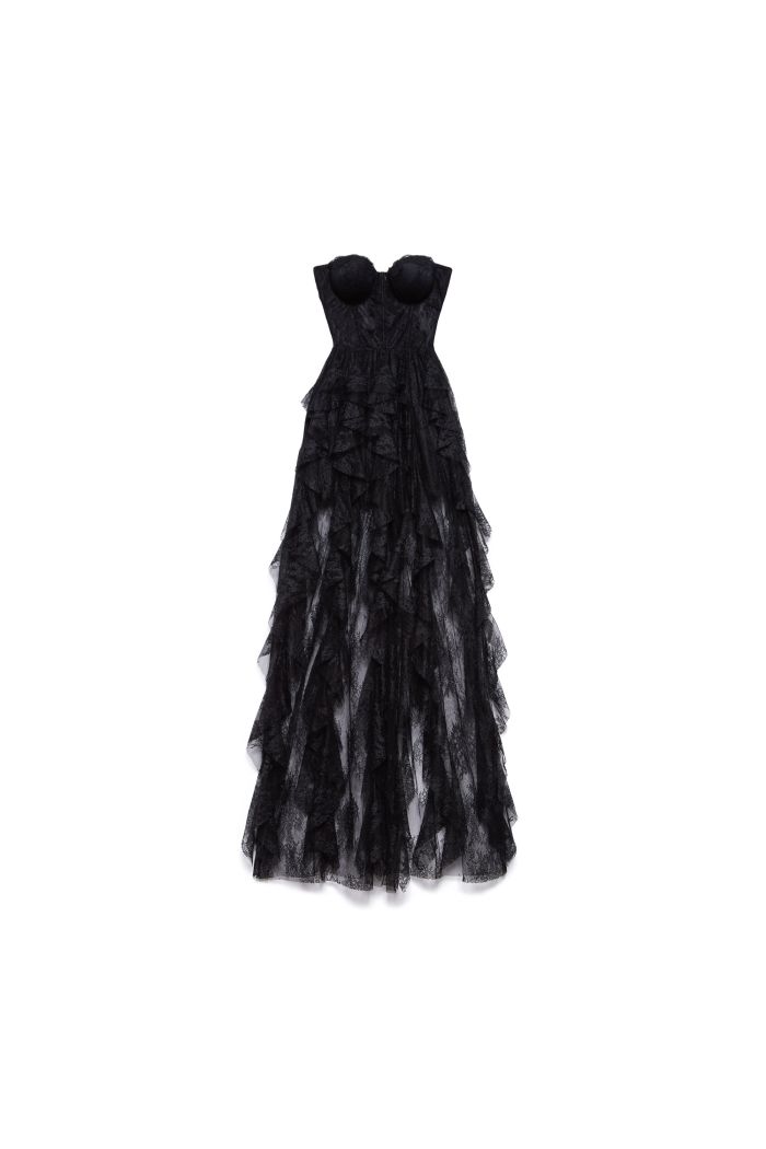 LONG DRESS TAMARA - Black vinyl