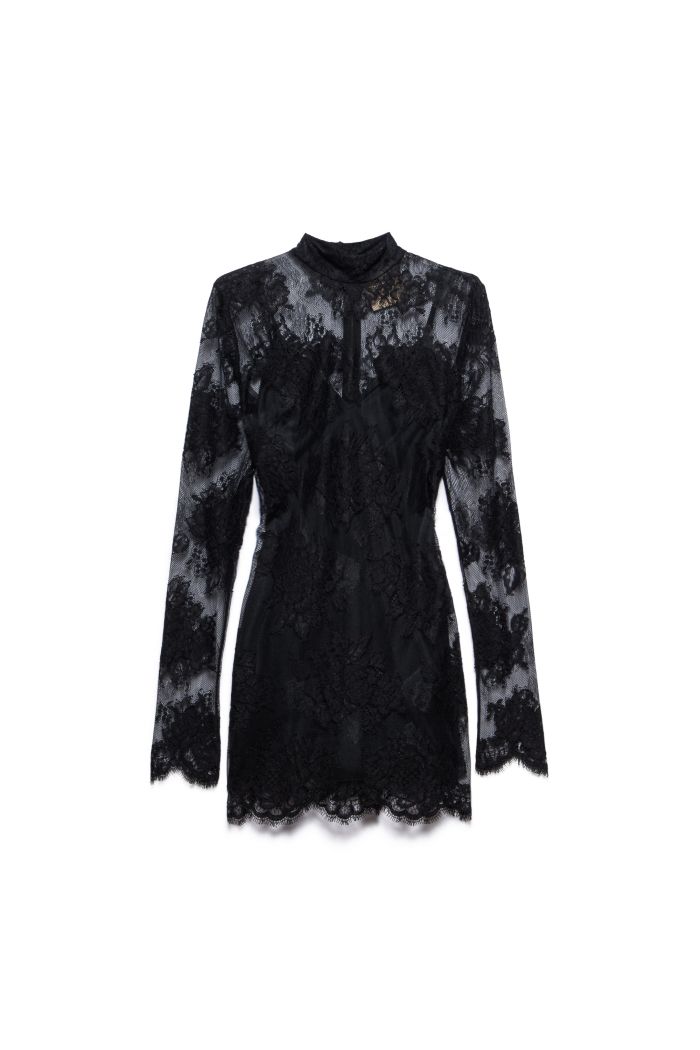 SHEAT DRESS LACE - Black