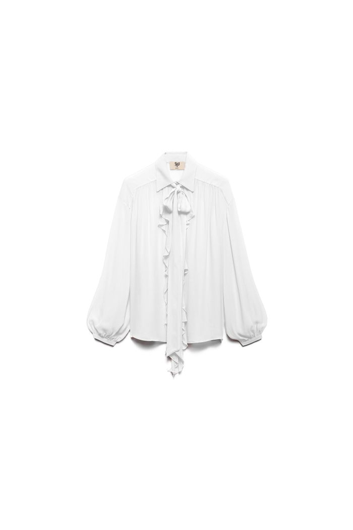 RUFFLE SHIRT PEN - White