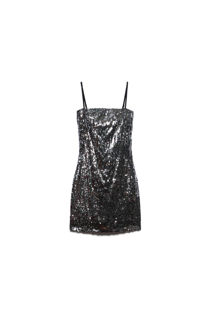 MINI DRESS LULÙ - Silver-black