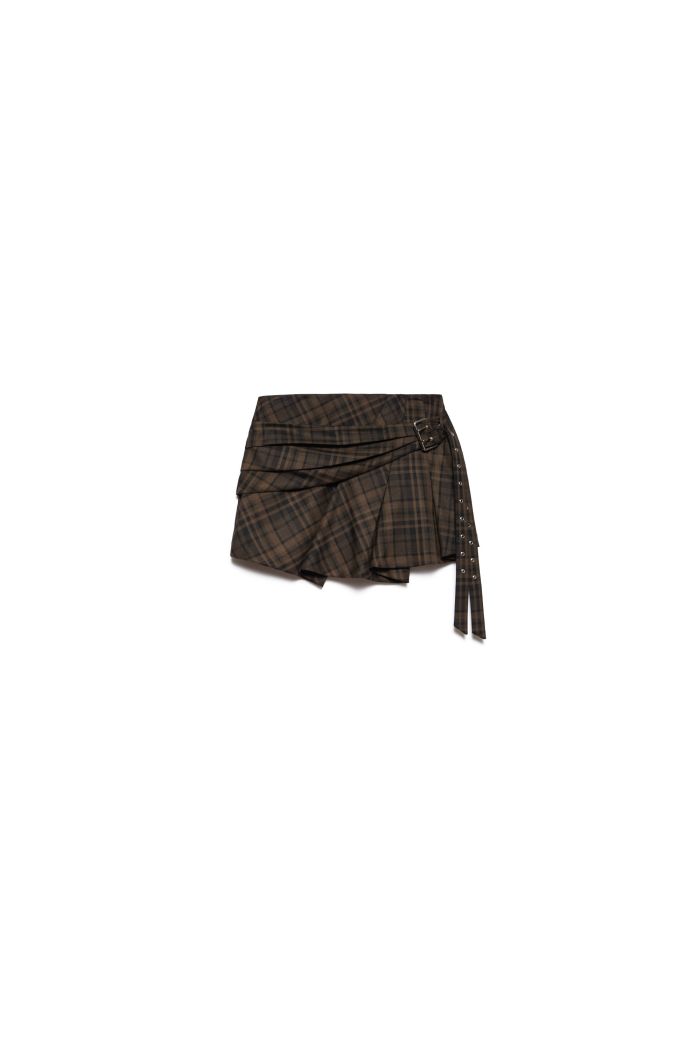 BAND SKIRT NOA - Moka check