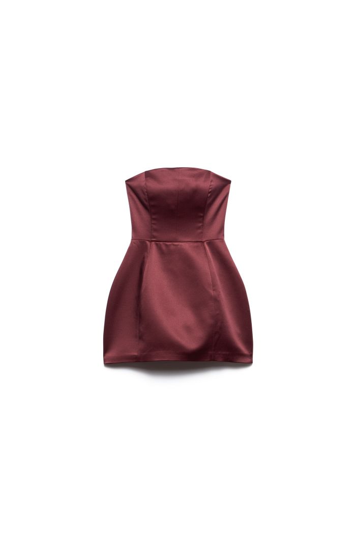 BUSTIER DRESS MYA - Burgundy