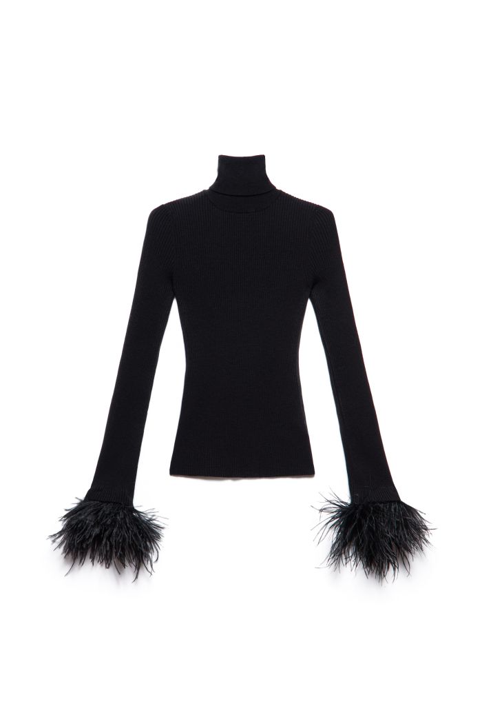 TURTLENECK PLUME - Black