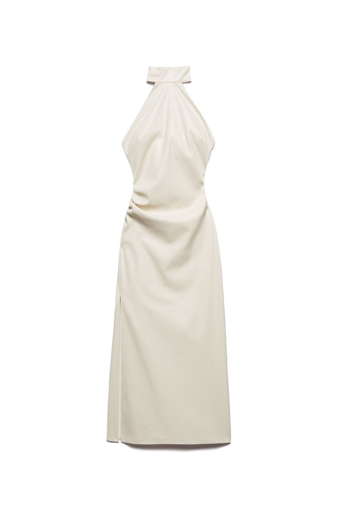 SPLIT DRESS CARLY - Almond