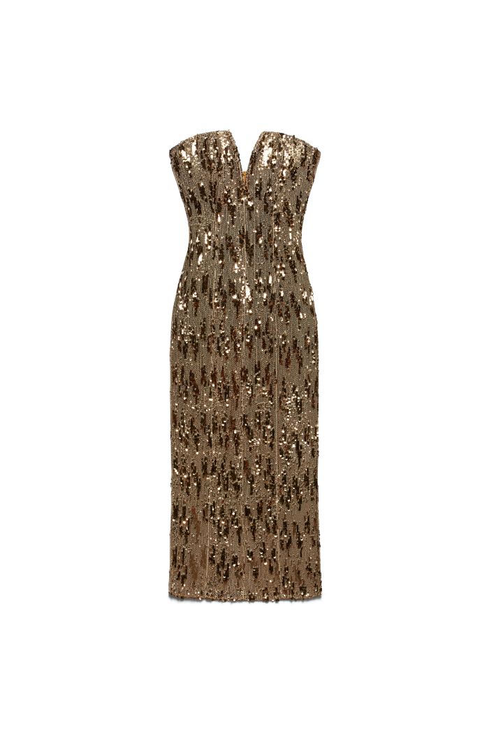 BUSTIER DRESS LULÙ - Deep gold