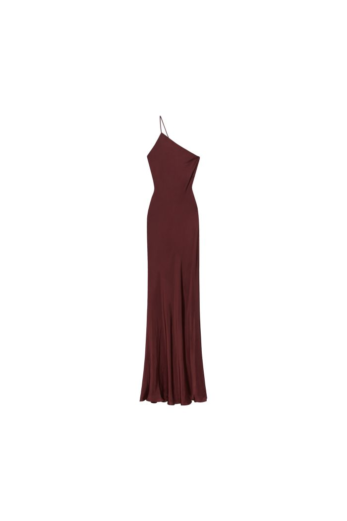 ASYMMETRI DRESS RHEA - Ruby noir