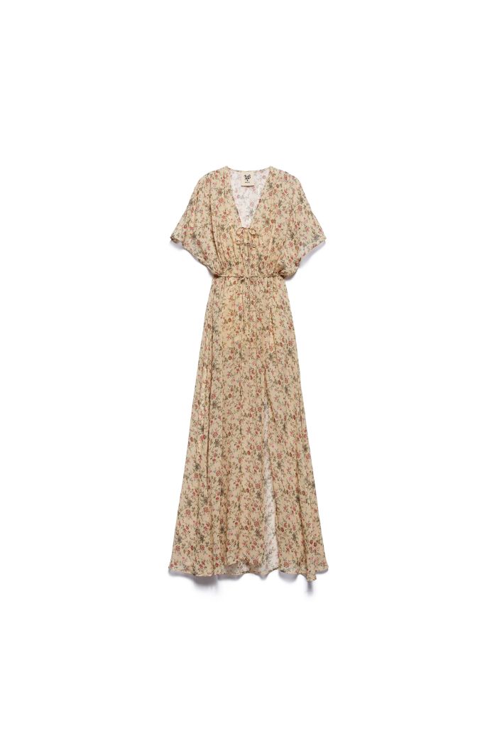 LONG DRESS MARLENE - Cream garden