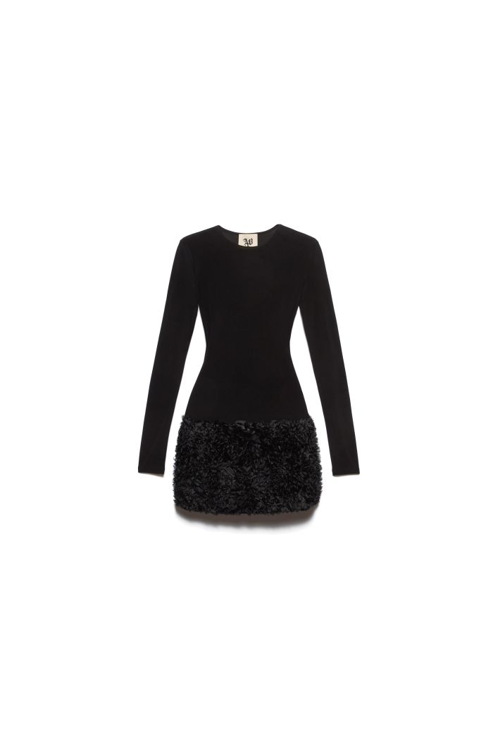 TUBE DRESS AMELIA - Black vinyl