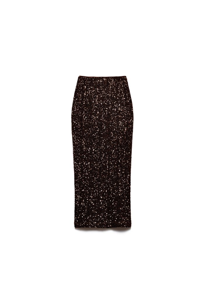 MIDI SKIRT LUXY - Moka