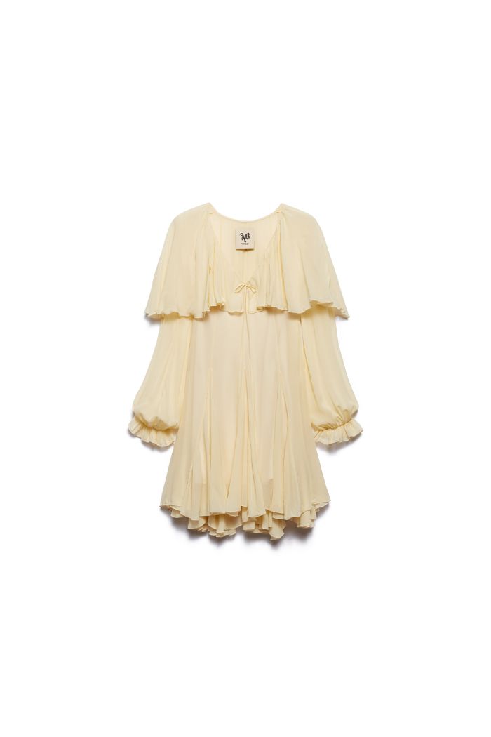 CAPE MINI DRESS - Vanilla