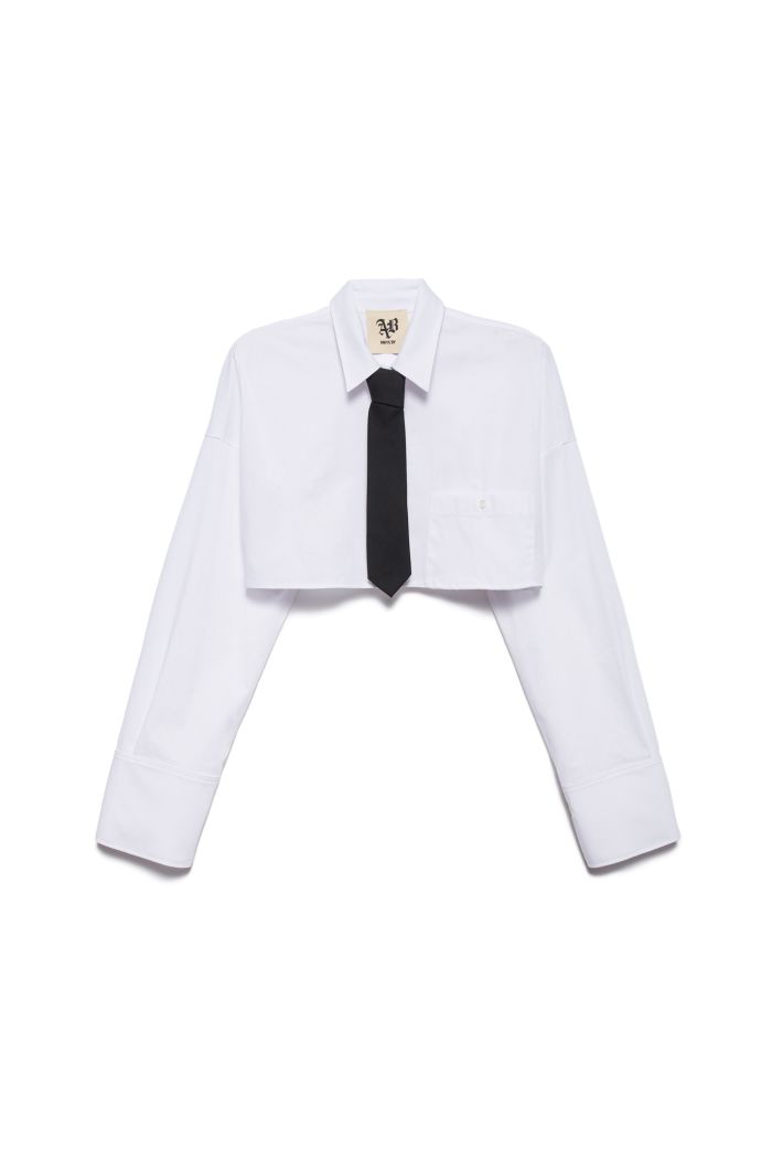 CROP SHIRT MOON - White