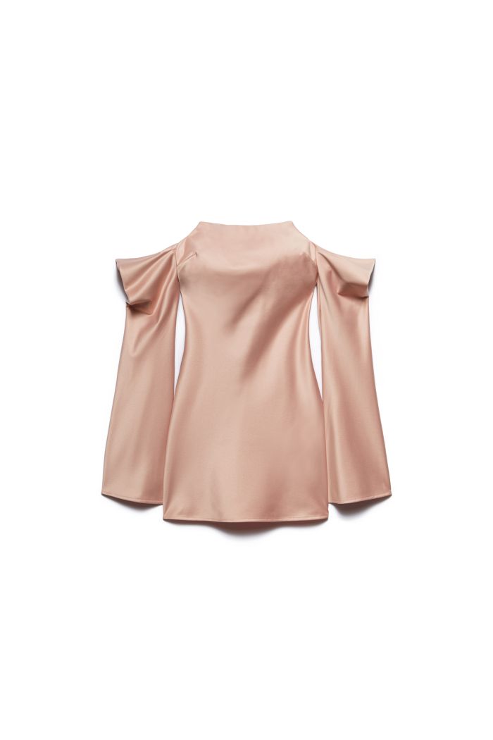 UNSHOULDER  DRESS MYA - Soft rose