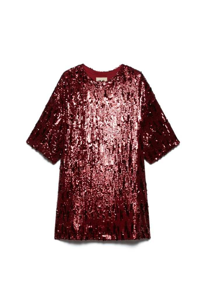 T-SHIRT DRESS LULÙ - Burgundy