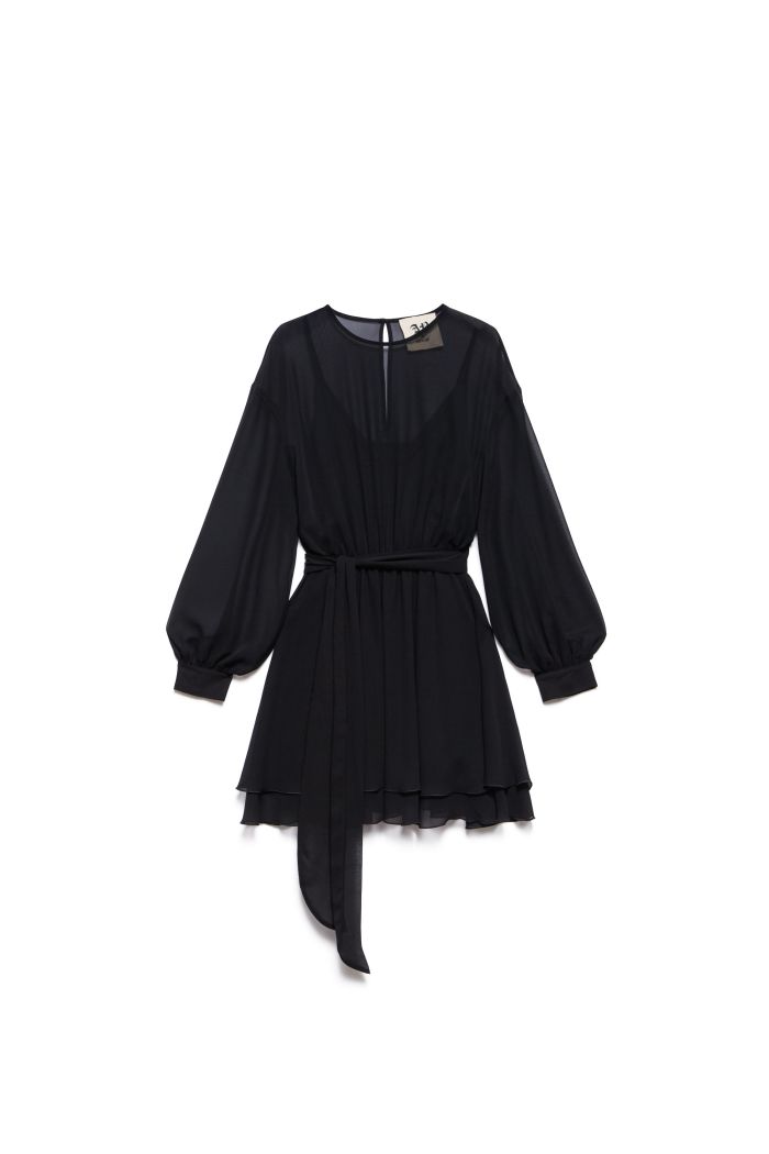 MINI DRESS TEODORA - Black vinyl