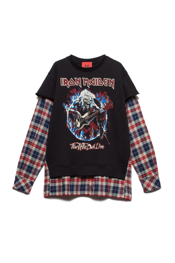 HOODIE SHIRT IRON - Black grunge