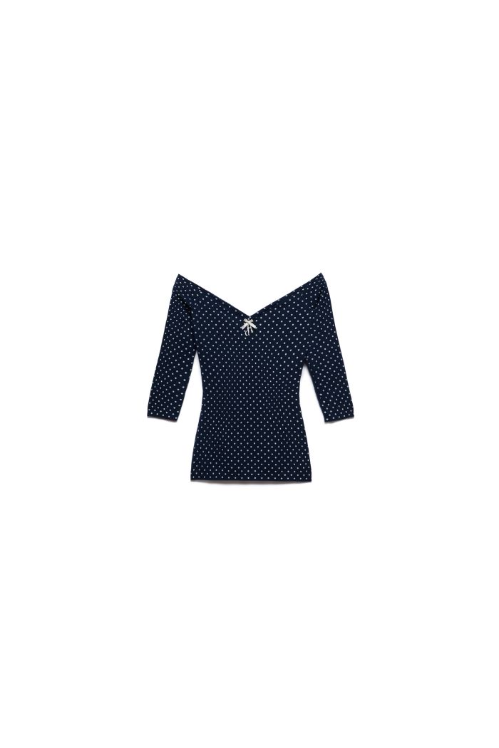 V-NECK BIBÌ - Blu pois