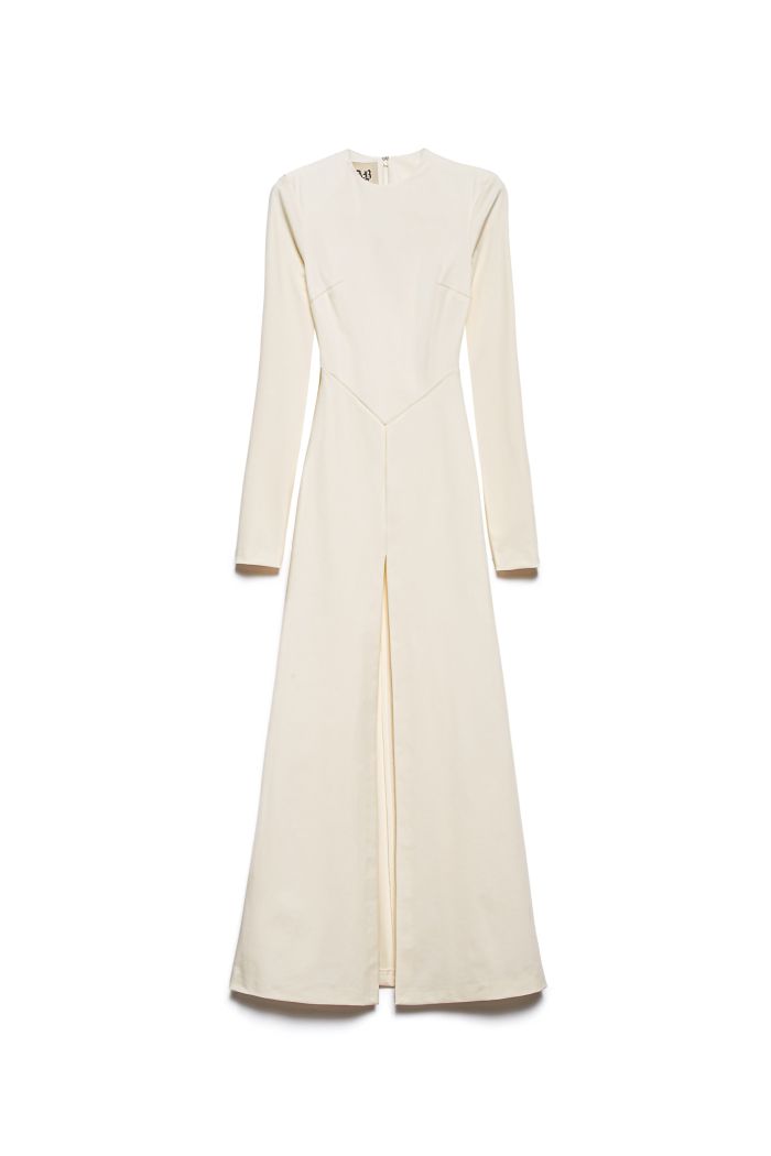 SPLIT DRESS LINDA - Almond