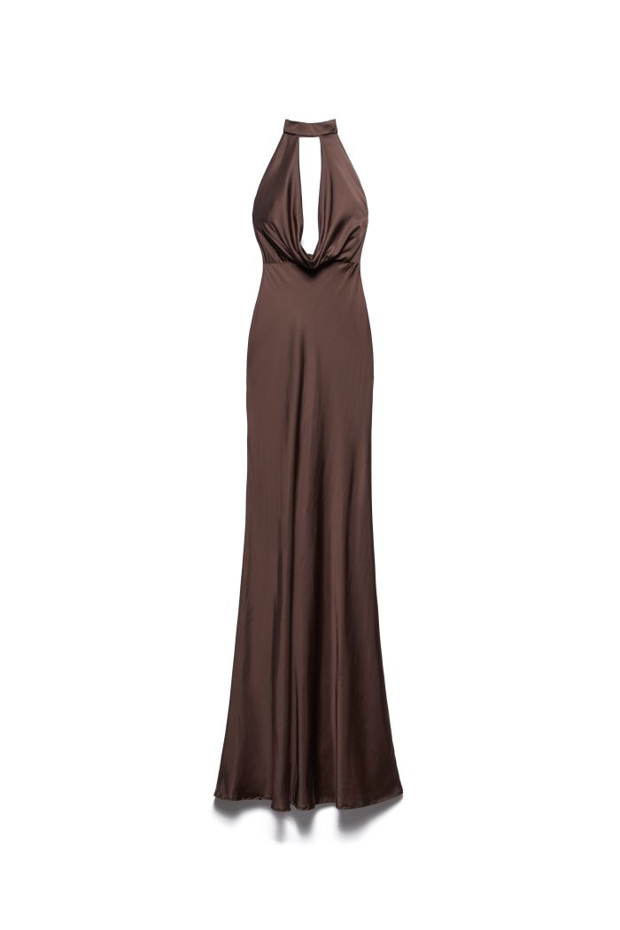JABOT DRESS BONNY - Moka