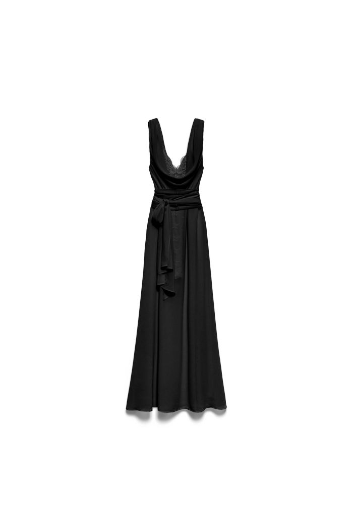 NIGHT DRESS TEODORA - Black vinyl
