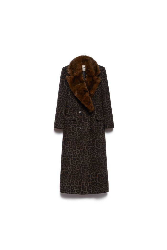 COAT FUR ETHEL - Dark maku