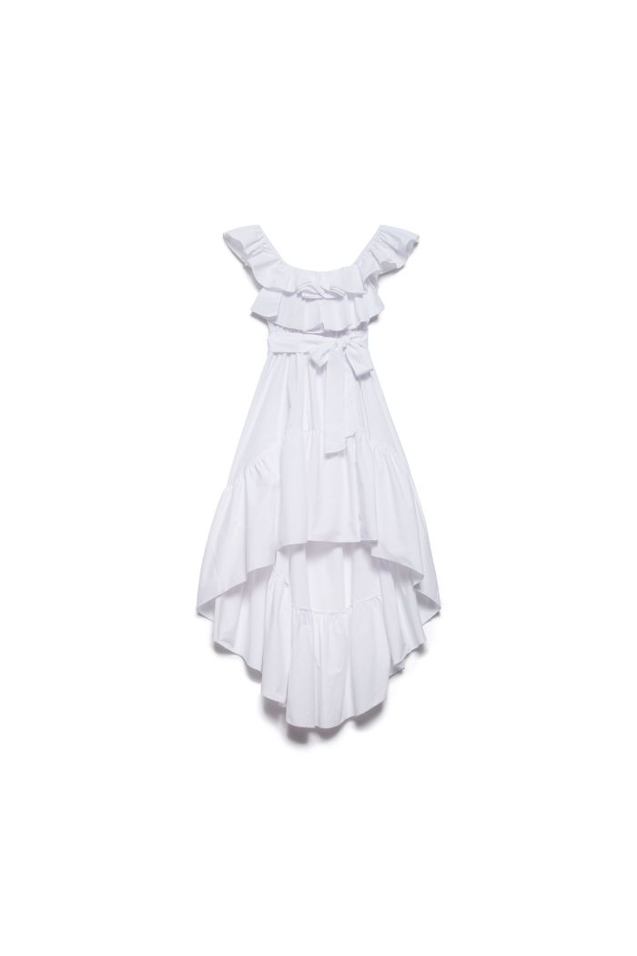 RUFFLE DRESS CORA - Blanc