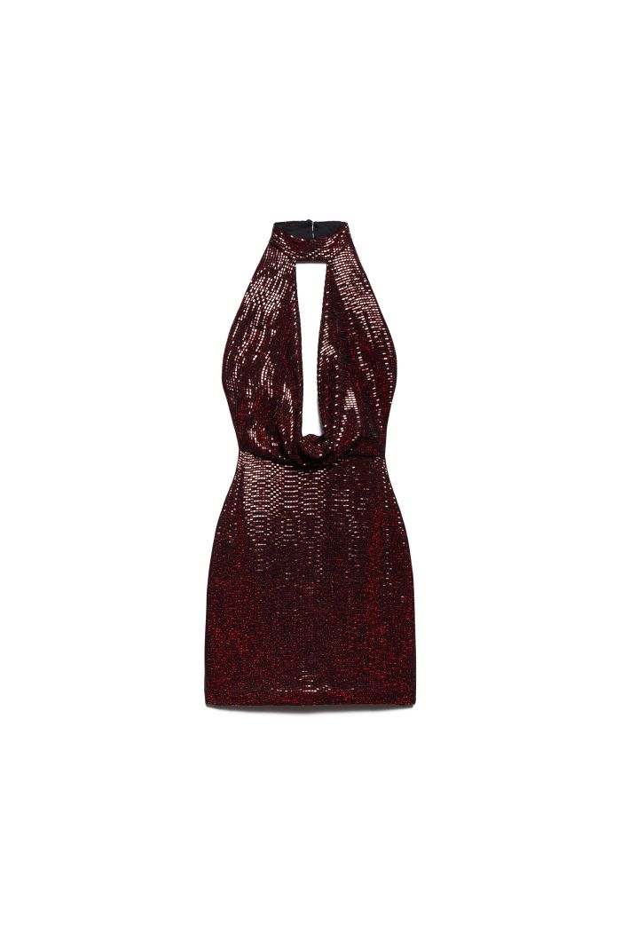 JABOT DRESS BETH - Burgundy