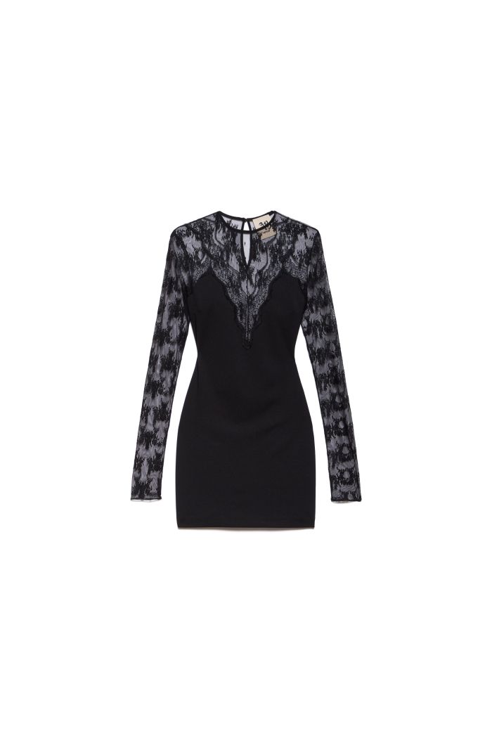 LACE DRESS BITTA - Black