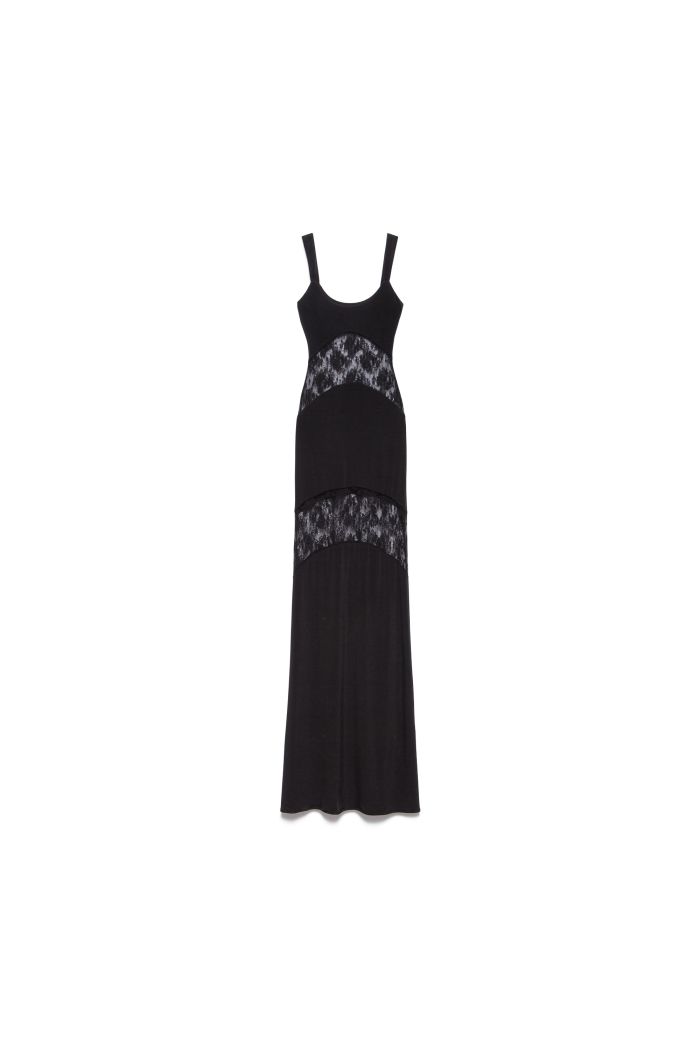 LACE DRESS NORAH - Black vinyl