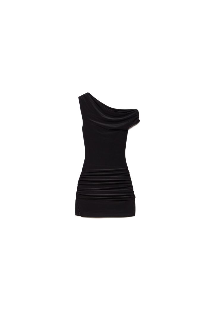 TUBE DRESS NORAH - Black vinyl