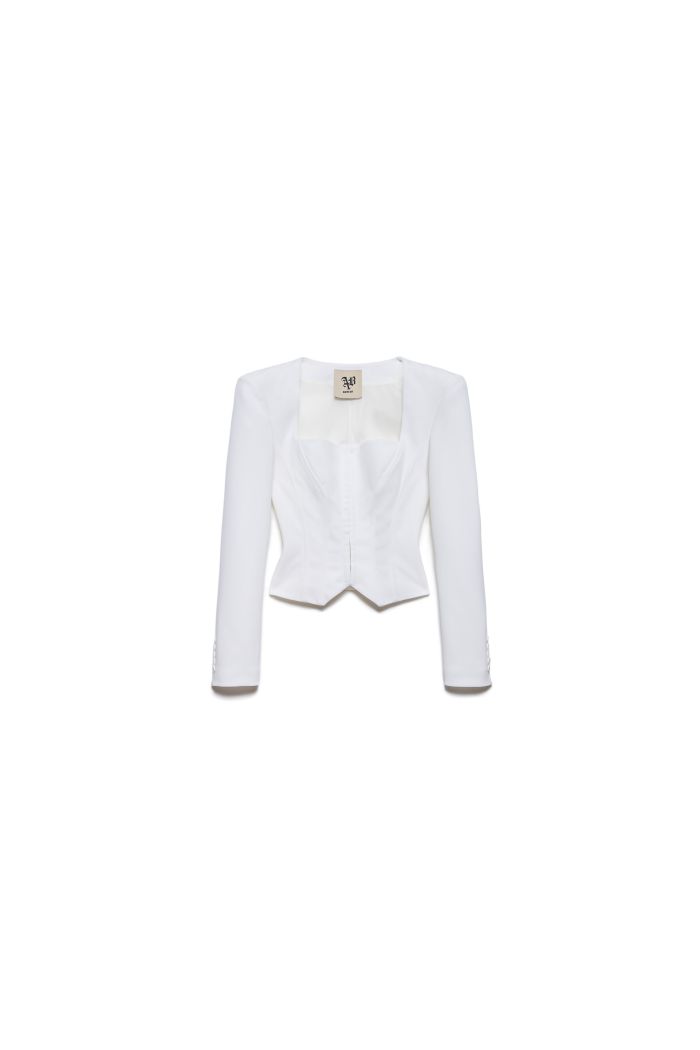 CROP JACKET SHANA - Blanc