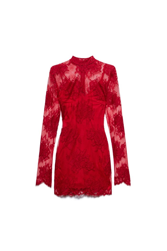 SHEAT DRESS LACE - Scarlatto
