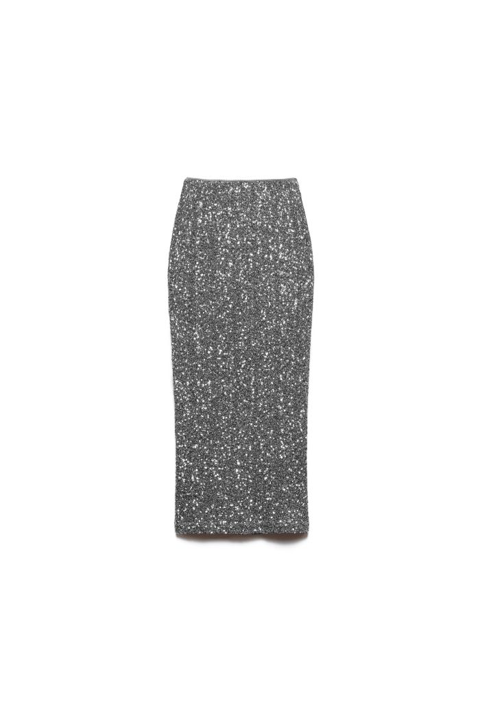 MIDI SKIRT LUXY - Silver deep