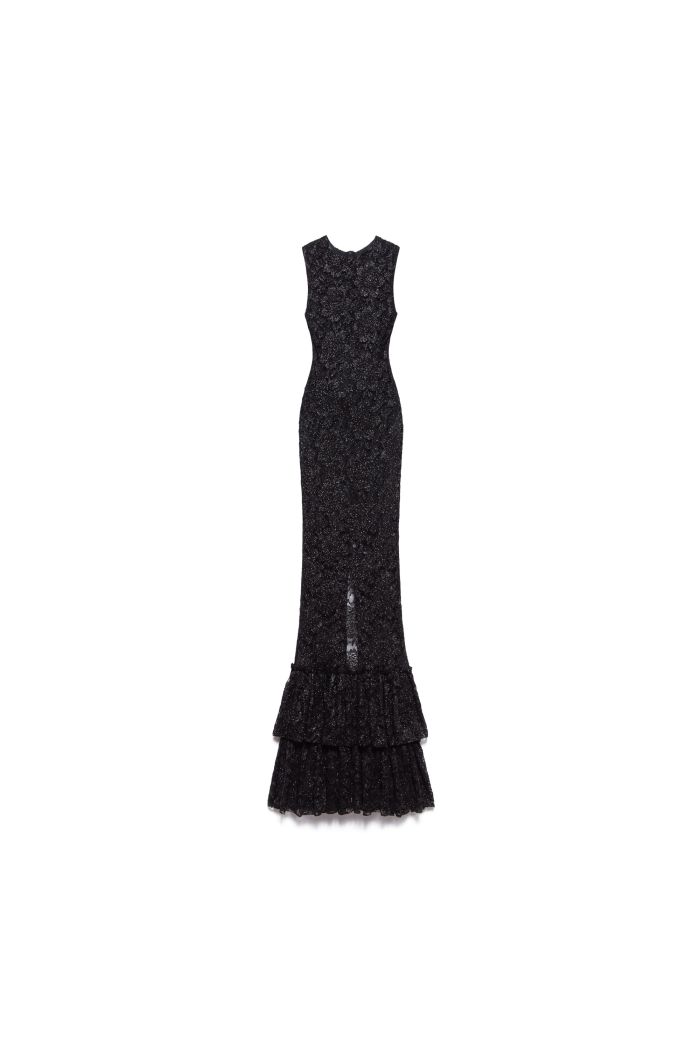 LONG DRESS LOLA - Black vinyl
