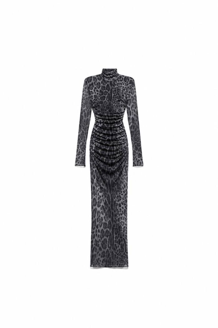 MIDI DRESS LULÙ - Gray leo