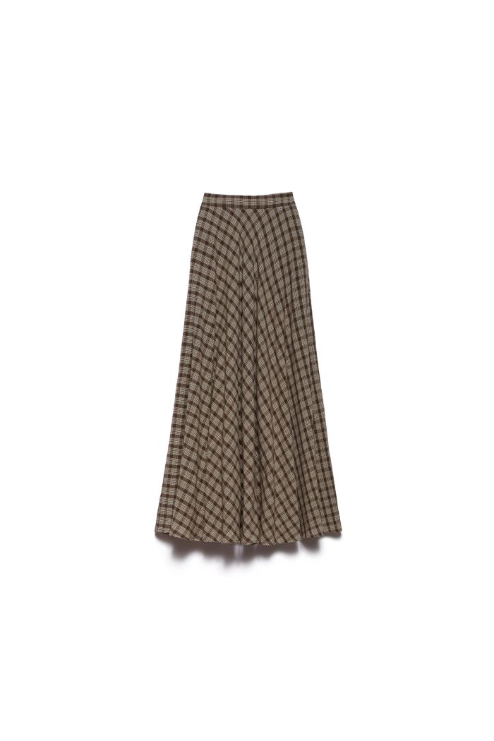 LONG SKIRT LUZY - Choco check