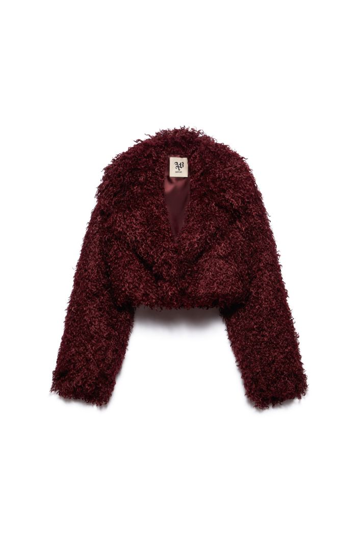 CROP FUR POISON - Burgundy